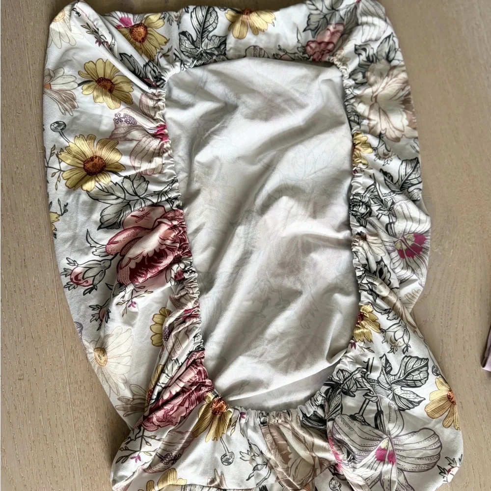 Floral Print Baby Changing Pad Cover.